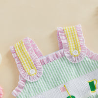 Girls' Summer New Stripe Romper Baby Overall Cute Bowknot Baby Creeper