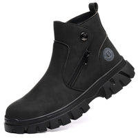 Welders' labor protection anti smashing and anti piercing work anti spark protection and safety shoes